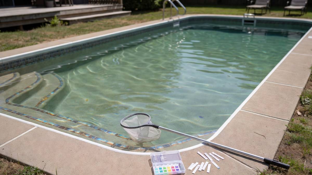 morceau de cuivre dans piscine